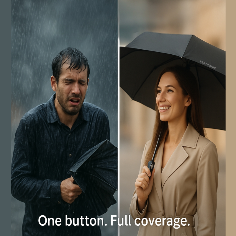 8-Rib Automatic Open and Close Umbrella-Clasp Handle