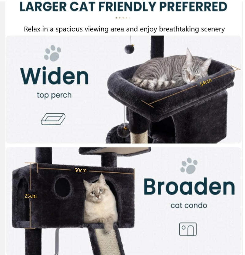 Reptronic Larger Cat Tree for Larger Cats - Black