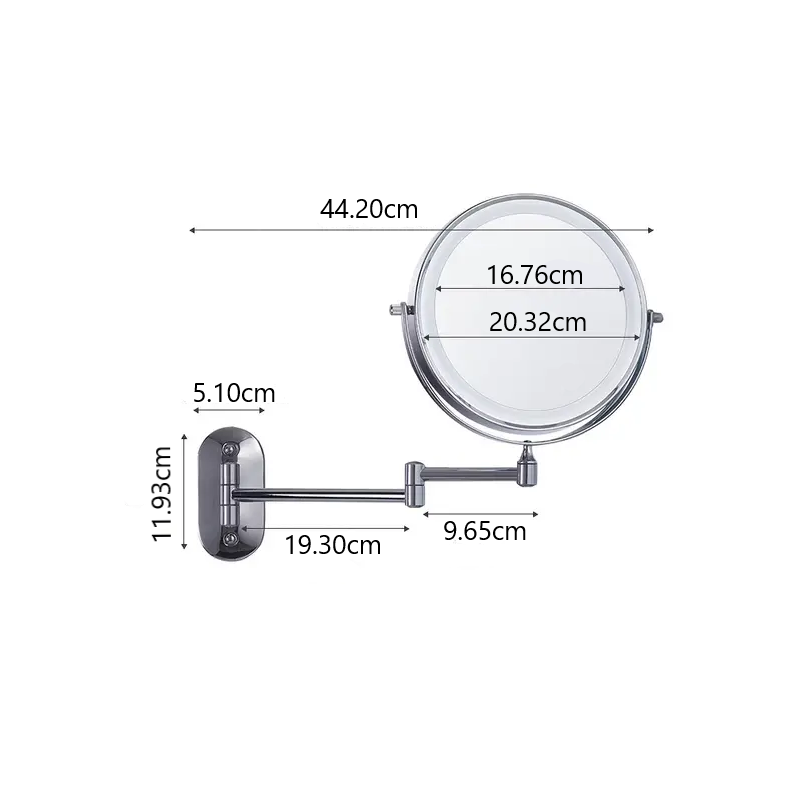 Reptronic Two sided LED wall mounted cosmetics mirror: X10 Magnifying