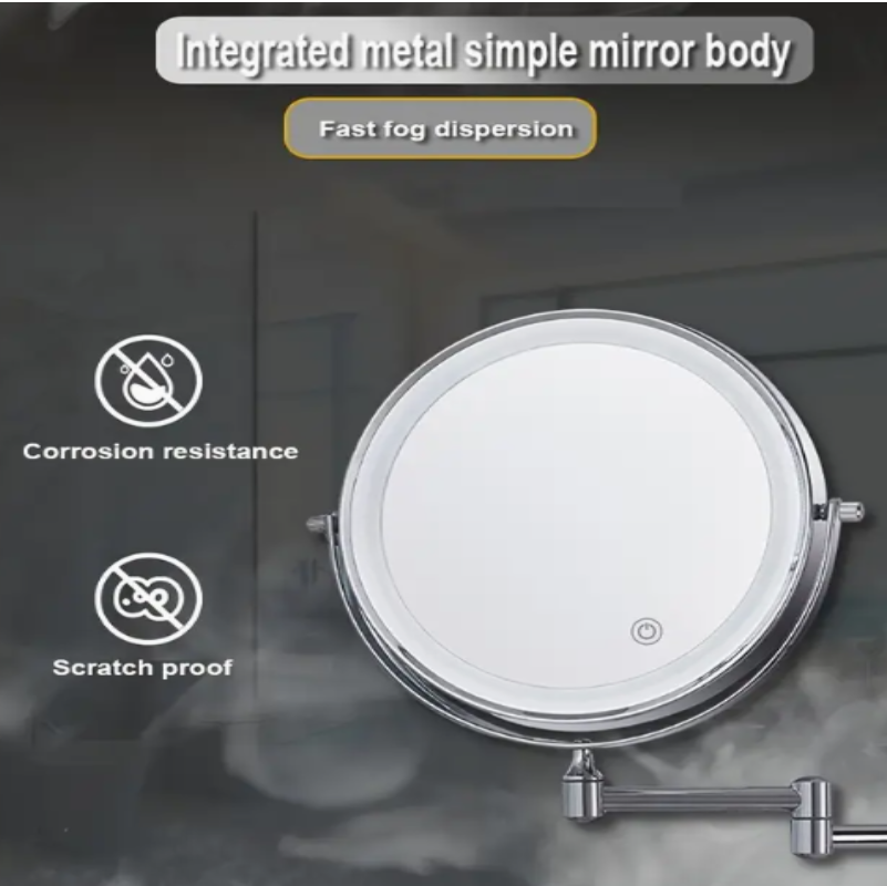 Reptronic Two sided LED wall mounted cosmetics mirror: X10 Magnifying