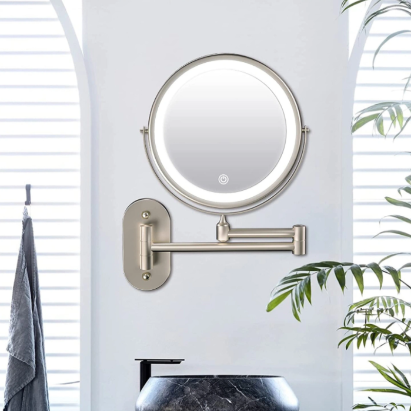 Reptronic Two sided LED wall mounted cosmetics mirror: X10 Magnifying