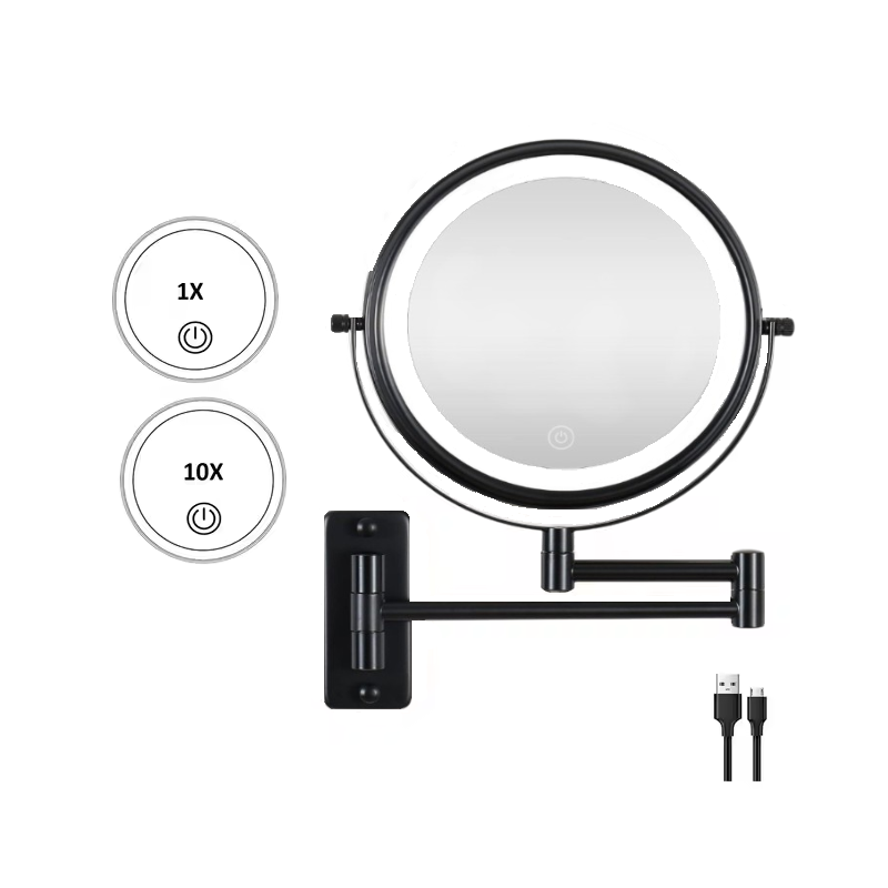 Reptronic Two sided LED wall mounted cosmetics mirror: X10 Magnifying