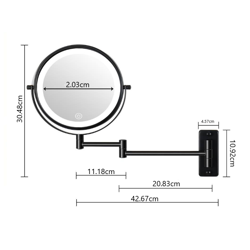 Reptronic Two sided LED wall mounted cosmetics mirror: X10 Magnifying