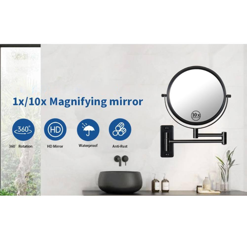 Reptronic Two sided LED wall mounted cosmetics mirror: X10 Magnifying