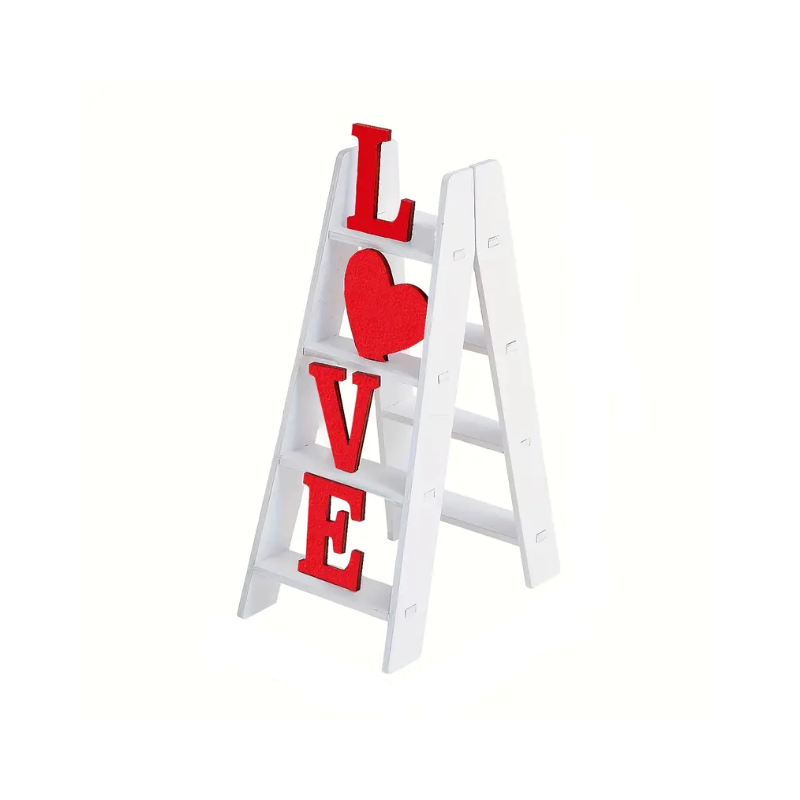Reptronic White Wooden Ladder Table top Decor with the word Love