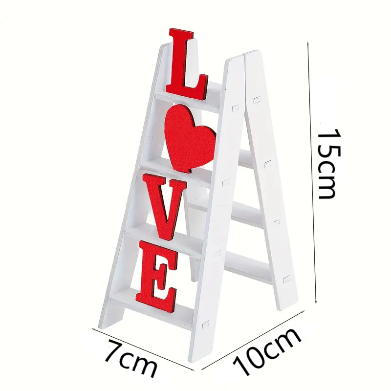 Reptronic White Wooden Ladder Table top Decor with the word Love