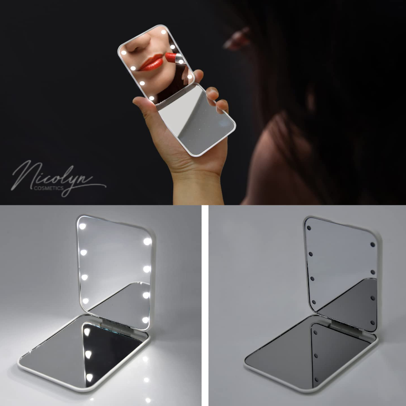 Nicolyn Matte Liquid Lipstick set with Pocket Make-up Mirror: Darker Color