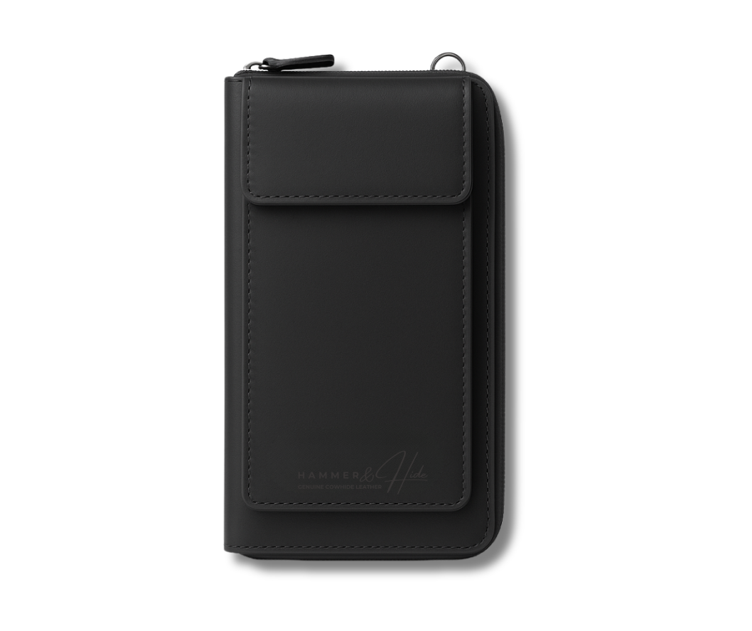 Reptronic Hammer&Hide Crossbody Sling Bag Purse: Genuine Saddle Leather