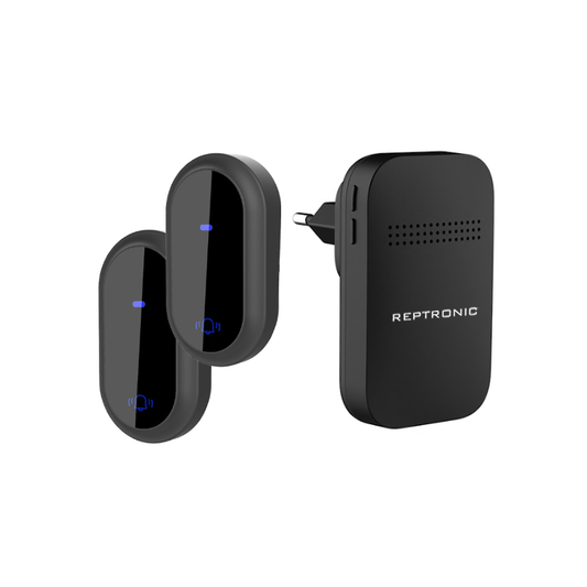 Reptronic DIY Black Wireless Doorbell: RPTDB44 - 1R 2B