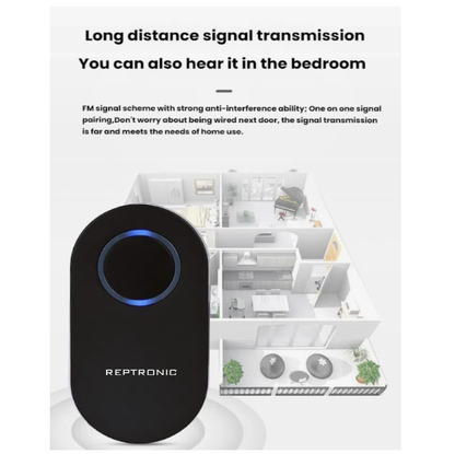 Reptronic DIY Black Wireless Doorbell: RPTDB45 - 1R1B