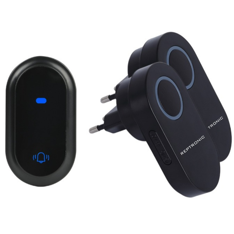 Reptronic DIY black wireless doorbell: RPTDB45 - 2R1B