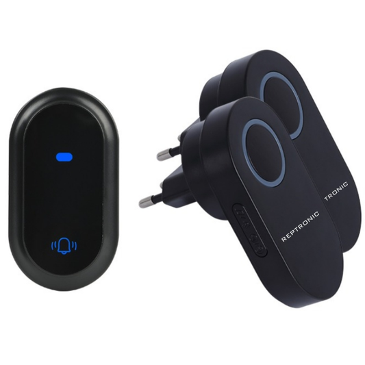 Reptronic DIY black wireless doorbell: RPTDB45 - 2R1B