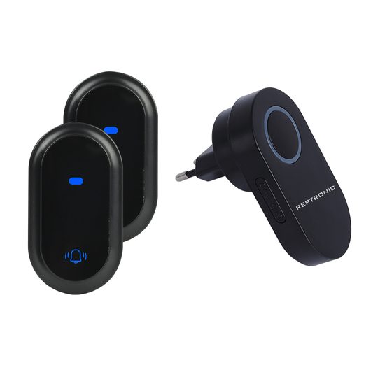 Reptronic DIY black wireless doorbell: RPTDB45 - 1R2B
