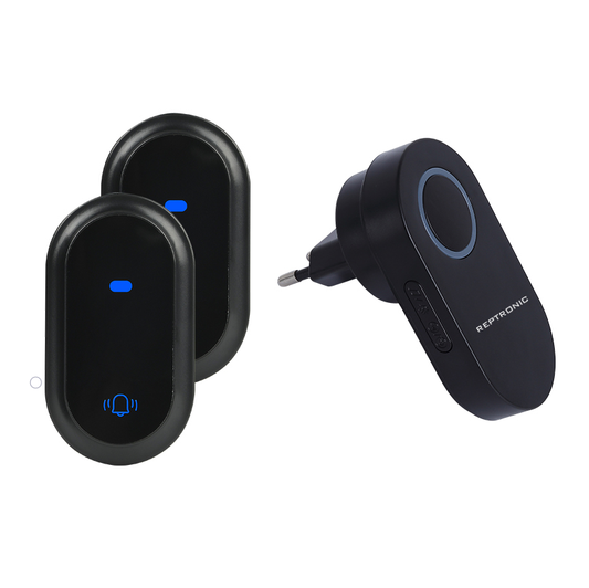 Reptronic DIY black wireless doorbell: RPTDB45 - 1R2B