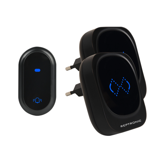 Reptronic DIY black wireless doorbell: RPTDB46 - 2R1B
