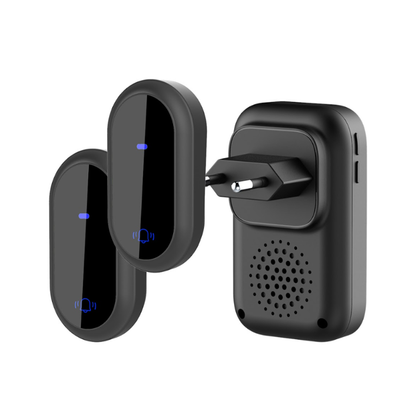 Reptronic DIY Black Wireless Doorbell: RPTDB44 - 1R 2B