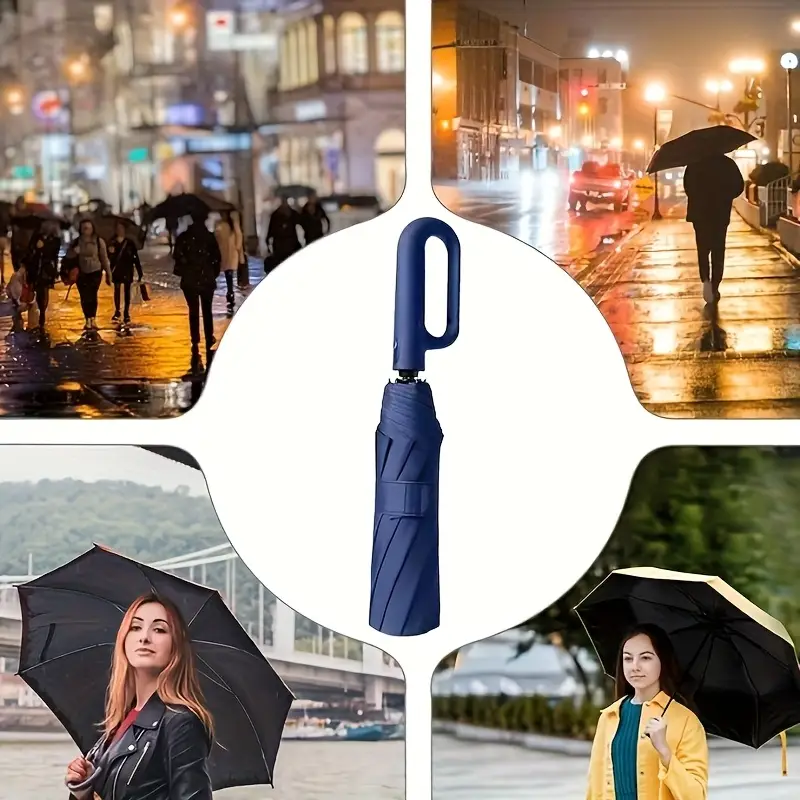 8-Rib Automatic Open and Close Umbrella-Clasp Handle