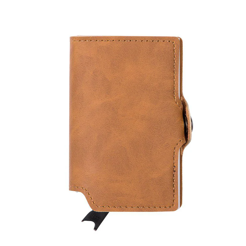 Reptronic Split Leather Pop Up Wallet - Light Brown