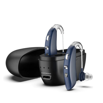 Reptronic Bluetooth Hearing Amplifiers with Charging case- Behind The Ears