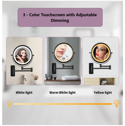 Reptronic Two sided LED wall mounted cosmetics mirror: X10 Magnifying