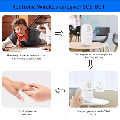 Reptronic Wireless caregiver SOS Bell with back clip and vibration RPTVP02