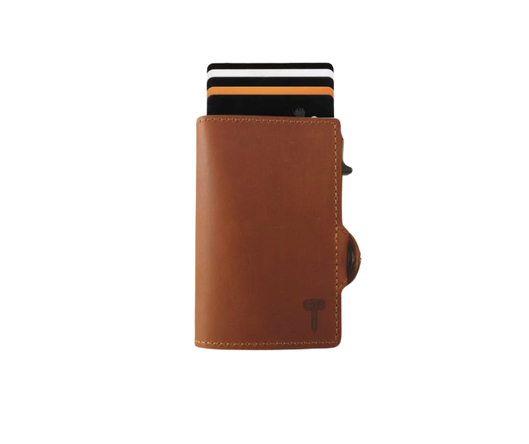 Hammer&Hide Genuine Saddle Leather Pop Up Wallet- Unisex