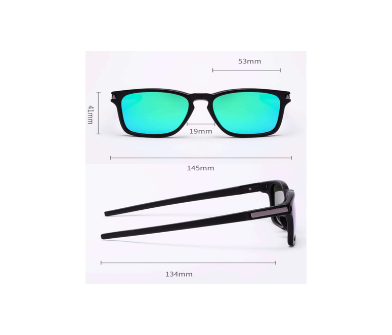 Polarized UV400 Sunglasses: Black with Blue/Purple Mirror Lenses