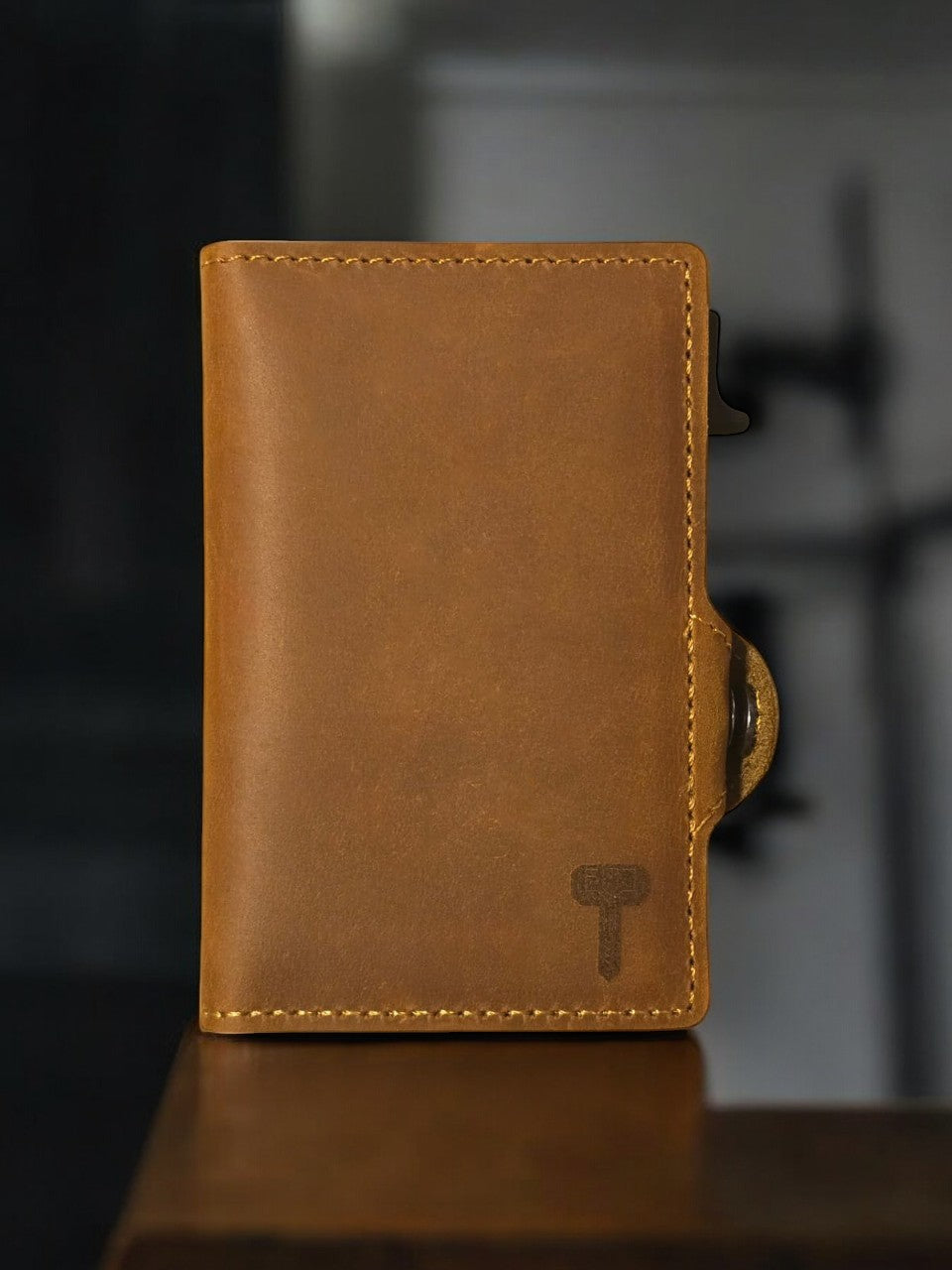 Hammer&Hide Genuine Saddle Leather Pop Up Wallet- Unisex