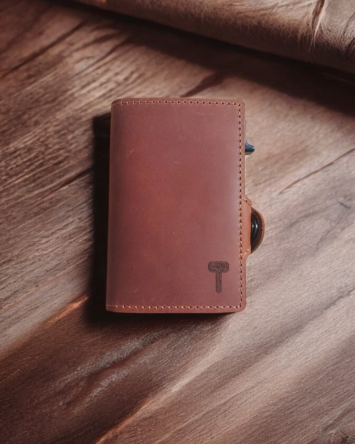 Hammer&Hide Genuine Saddle Leather Pop Up Wallet- Unisex