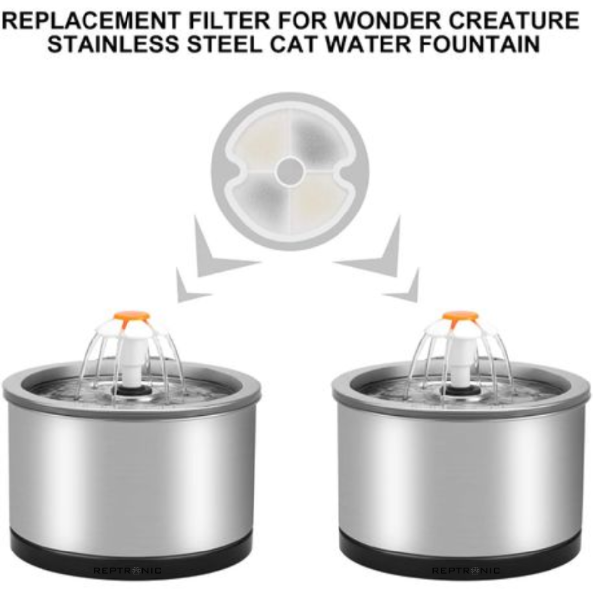 Reptronic Cat/Dog Stainless Steel Water Fountain Filter Replacement-4 Pack