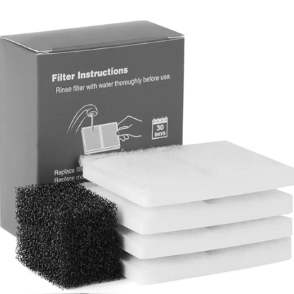 Reptronic 4 Pack Square Filters For XL Grey Pet Fountain- 7.6L