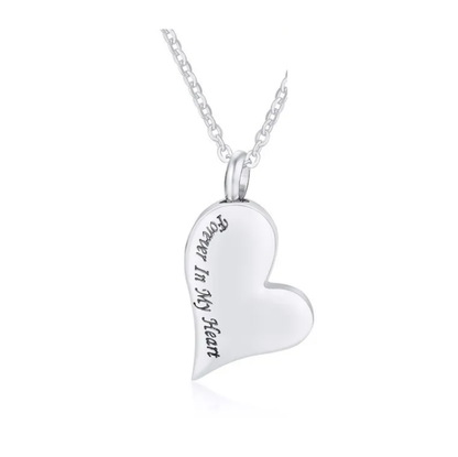 Memorial Safe Keeping Pendant - Forever in my heart- Heart pendant