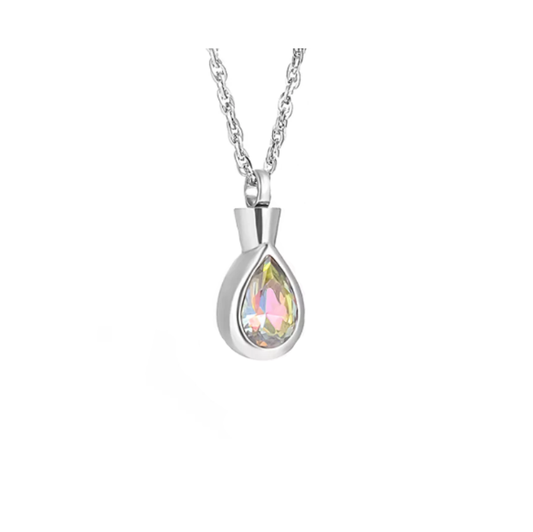 Memorial Safe Keeping Pendant - Multic-Colour Shade - Drop Shape