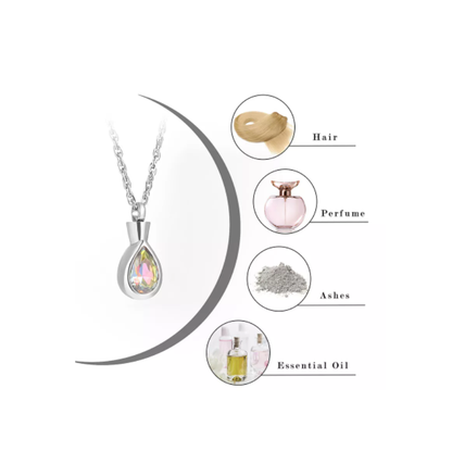 Memorial Safe Keeping Pendant - Multic-Colour Shade - Drop Shape