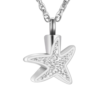 Memorial Safe Keeping Pendant- Starfish Zirconia Stones