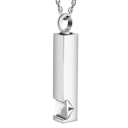 Memorial Safe Keeping Pendant - Birthstone Vertical Bar