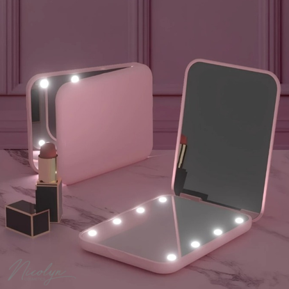 Nicolyn Matte Liquid Lipstick set with Pocket Makeup Mirror:Lighter Colors