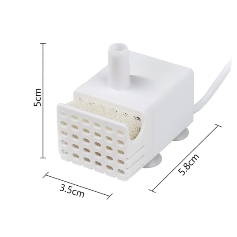 Pet Water Fountain Pump Replacement- Fountain with Water Level Window- 2.5L