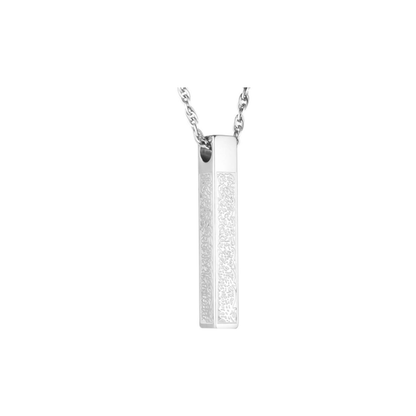 Memorial Safe Keeping Pendant - Silver bar with engraved pattern on