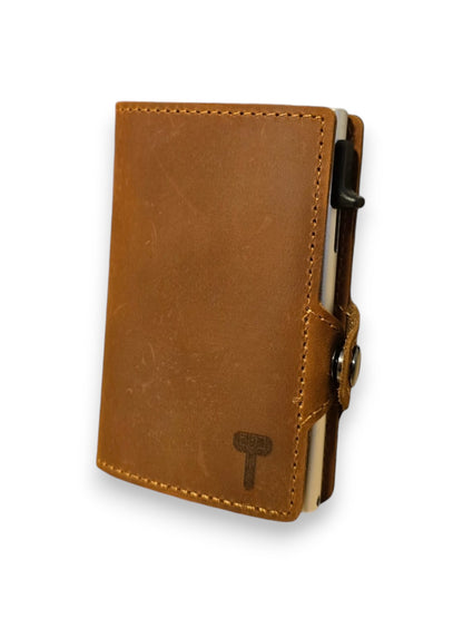 Hammer&Hide Genuine Saddle Leather Pop Up Wallet- Unisex